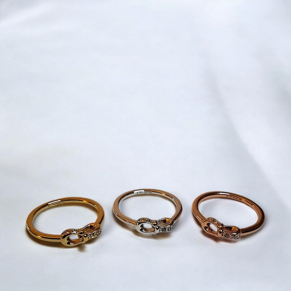 Coach Signature Turnlock Ring Trio – Size 7 - Picture 2 of 9